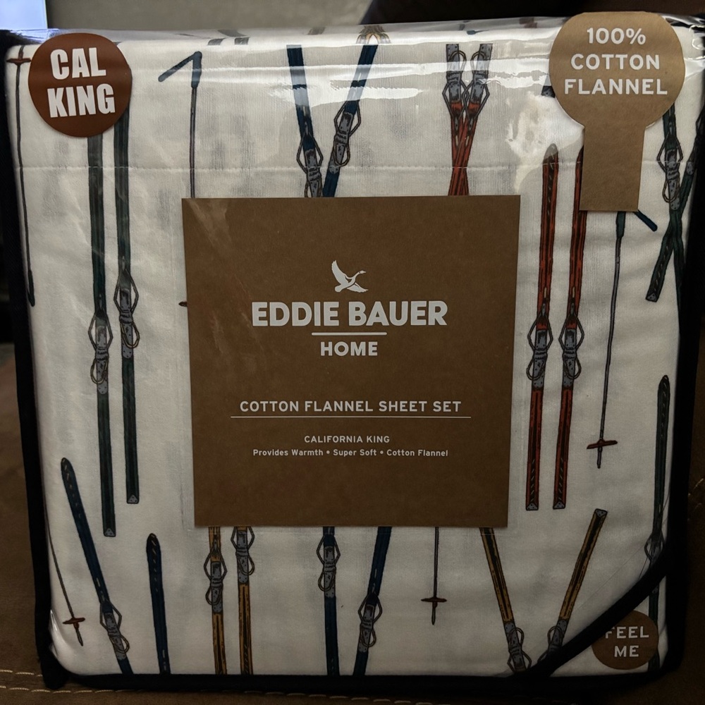 Eddie Bauer California King Cotton Flannel Sheet Set